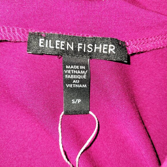 Eileen Fisher Magenta Funnel Neck Long Sleeve Boxy Top NWT Women's Size S - Picture 10 of 14